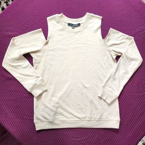 Miami Style Cold Shoulder Long Sleeve Shirt Cream S